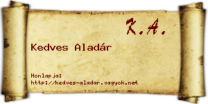 Kedves Aladár névjegykártya